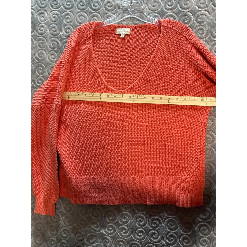 Lucky Brand‎ Coral V Neck Textured Knit Sweater M M